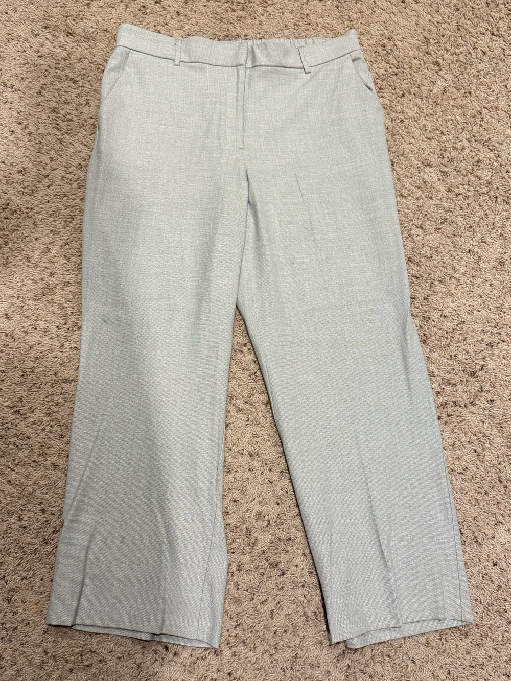 Cropped Wide-Leg Women's Dress Pants in Light Blue Gray